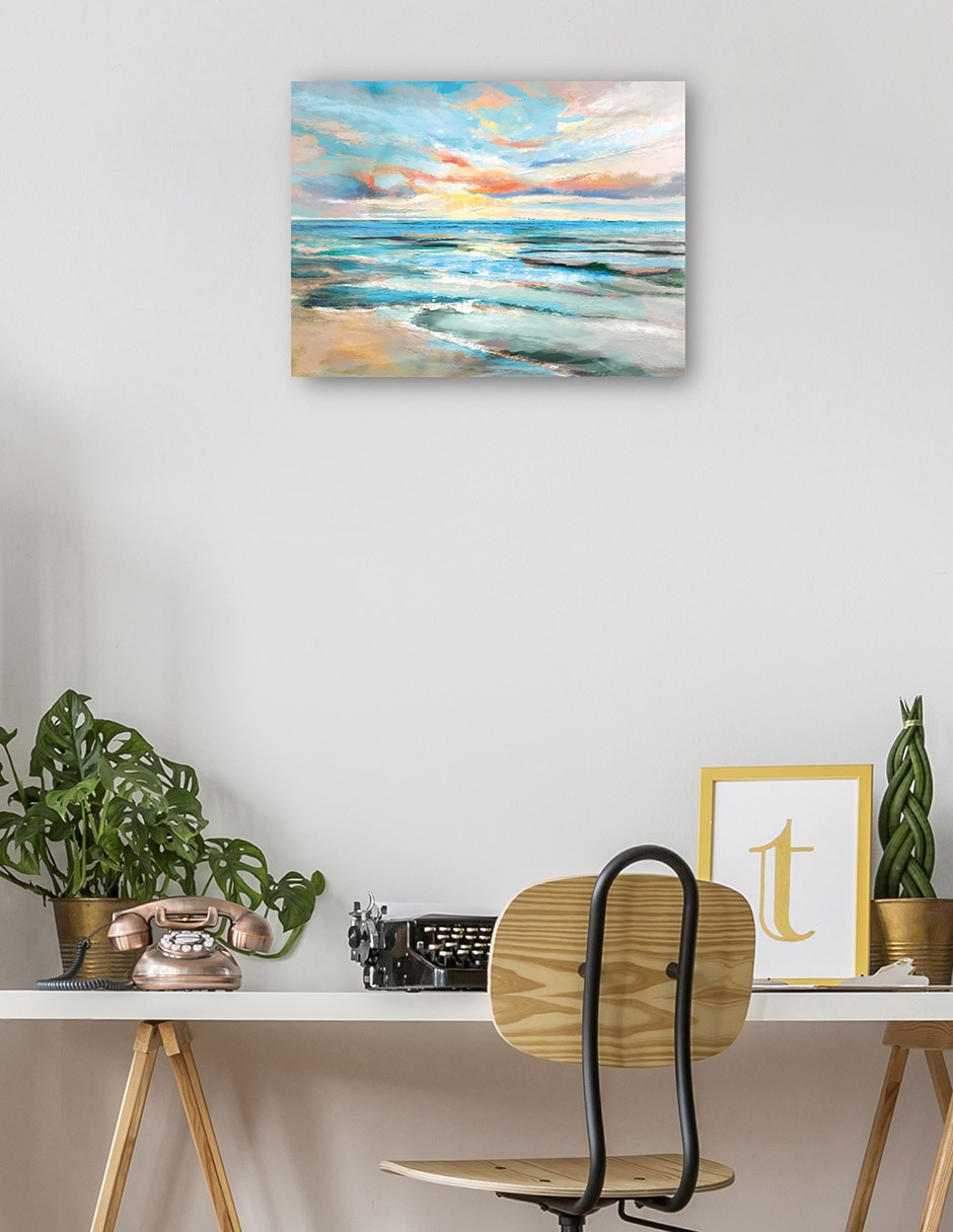 Cuadro decorativo Paraíso pintado técnica mixta Playas 5