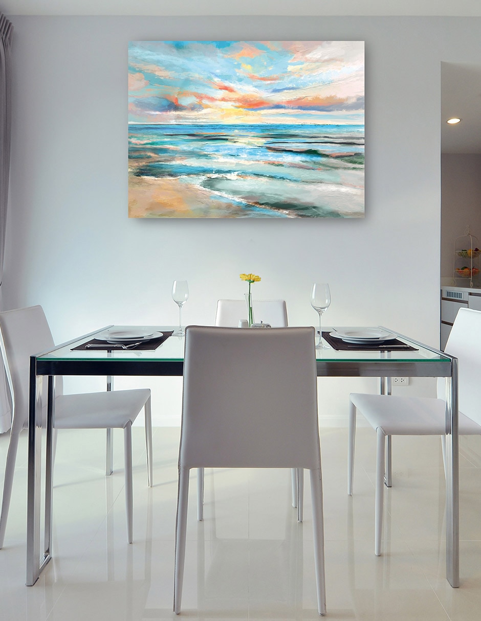 Cuadro decorativo Paraíso pintado técnica mixta Playas 8
