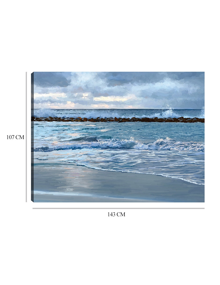 Cuadro decorativo Amanecer Azul técnica mixta Playas 9
