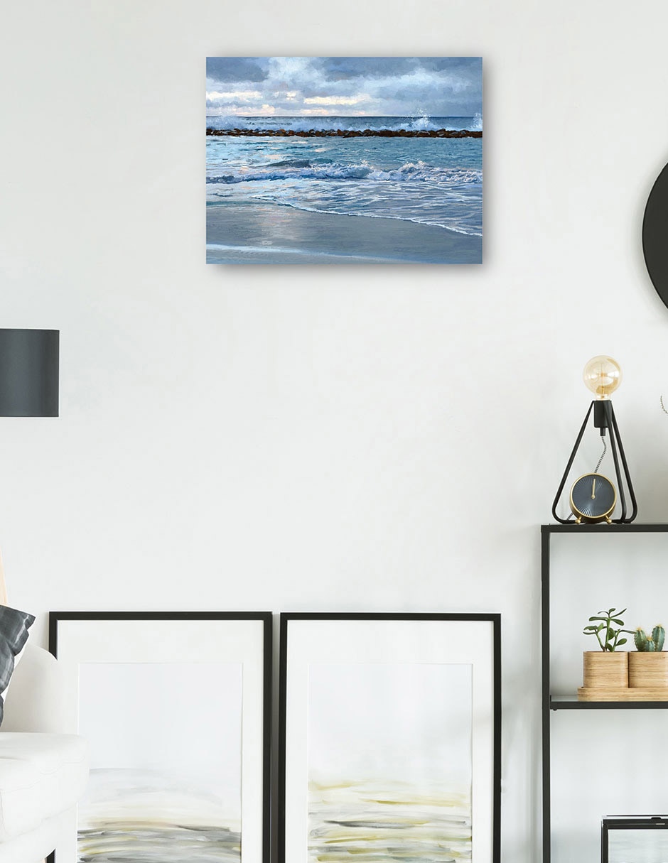 Cuadro decorativo Amanecer Azul técnica mixta Playas 5