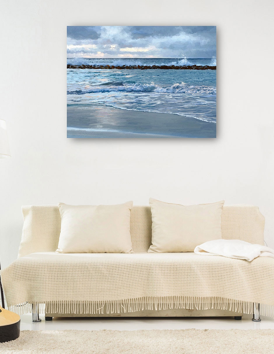 Cuadro decorativo Amanecer Azul técnica mixta Playas 8