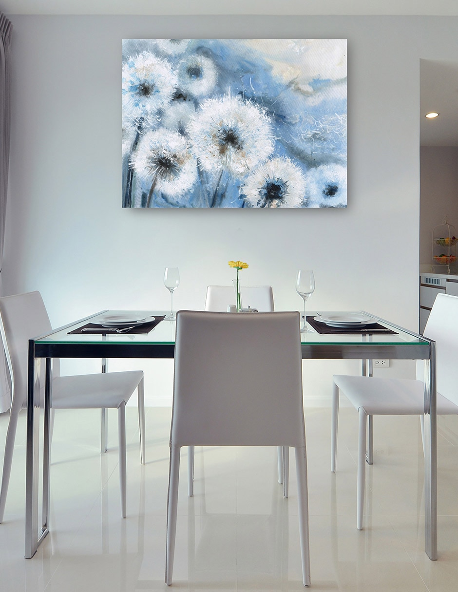 Cuadro decorativo Acuarela Deseos Azul técnica mixta Vida silvestre 7