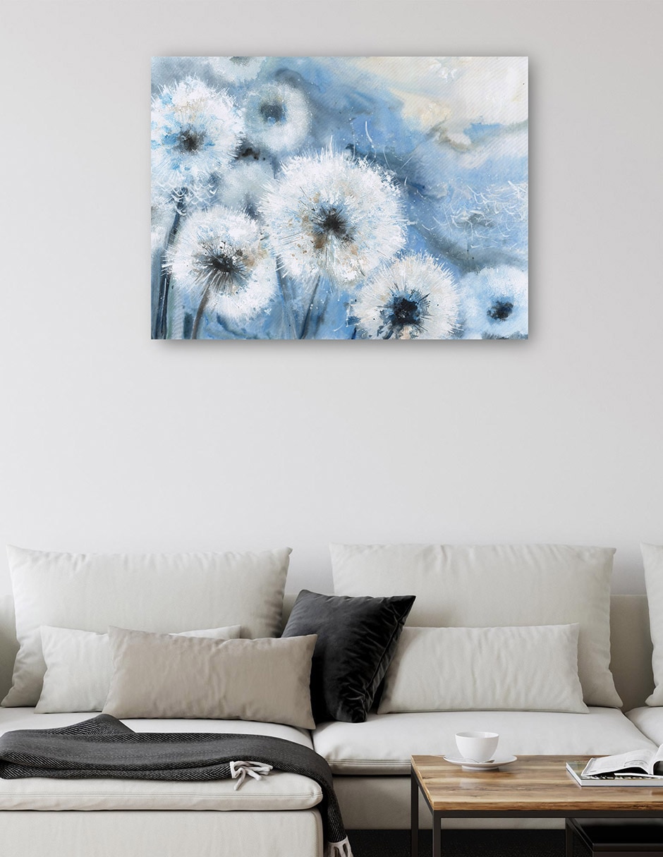 Cuadro decorativo Acuarela Deseos Azul técnica mixta Vida silvestre 5