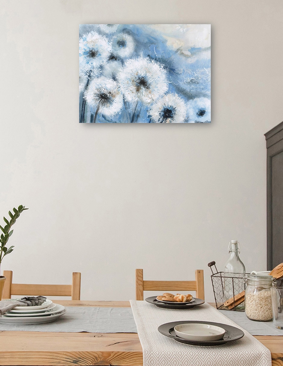 Cuadro decorativo Acuarela Deseos Azul técnica mixta Vida silvestre 4