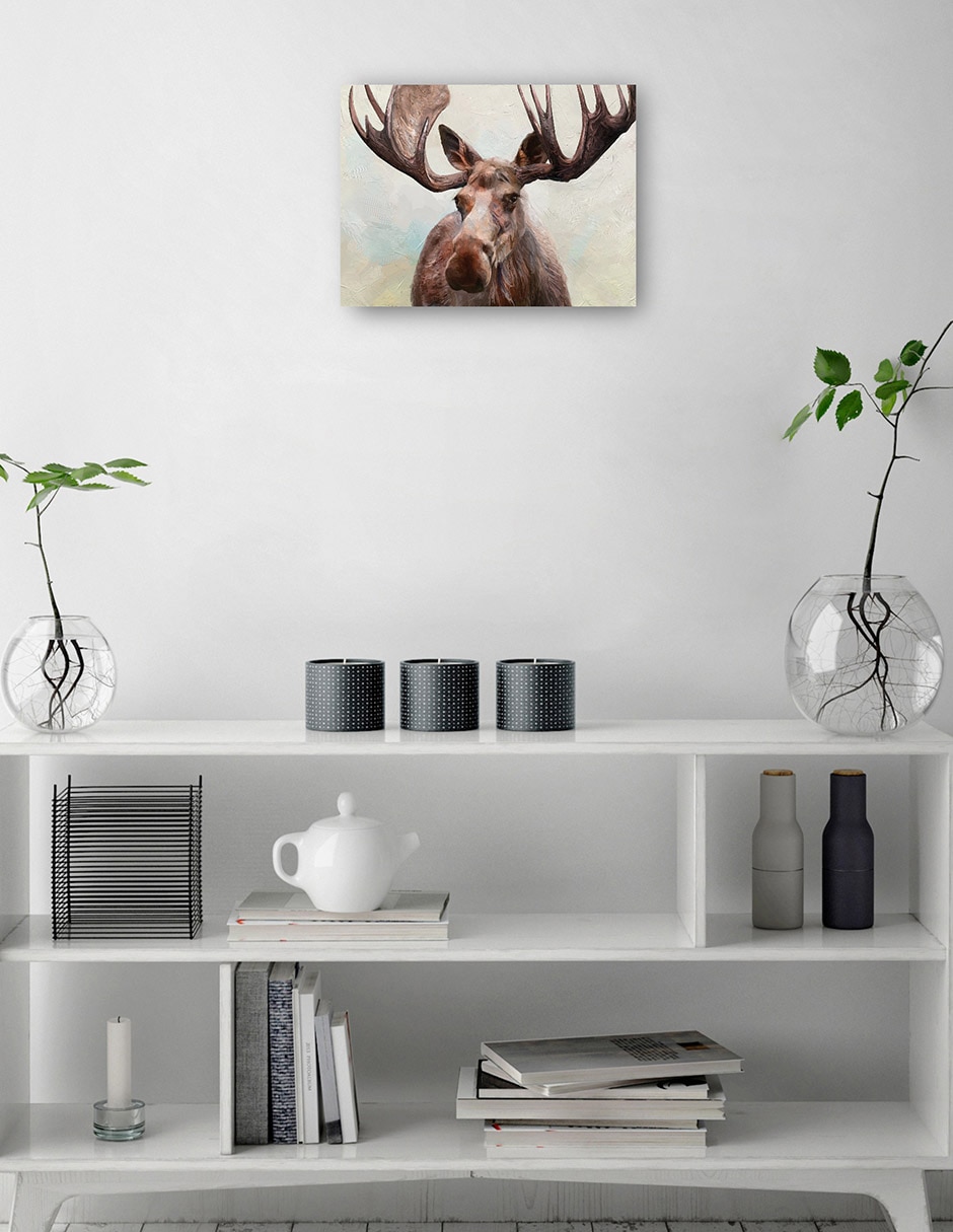 Cuadro decorativo Alce técnica mixta Vida silvestre 7