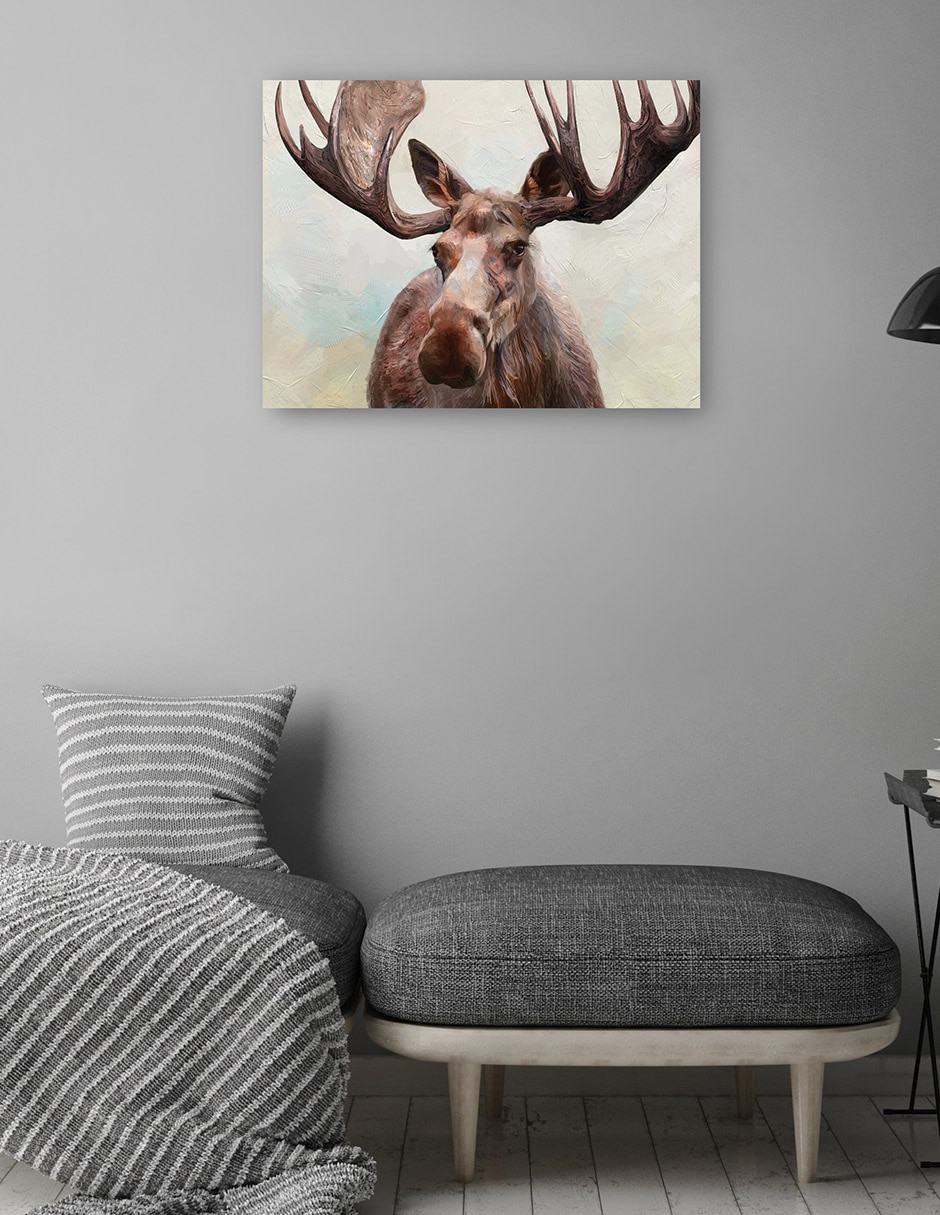 Cuadro decorativo Alce técnica mixta Vida silvestre 4