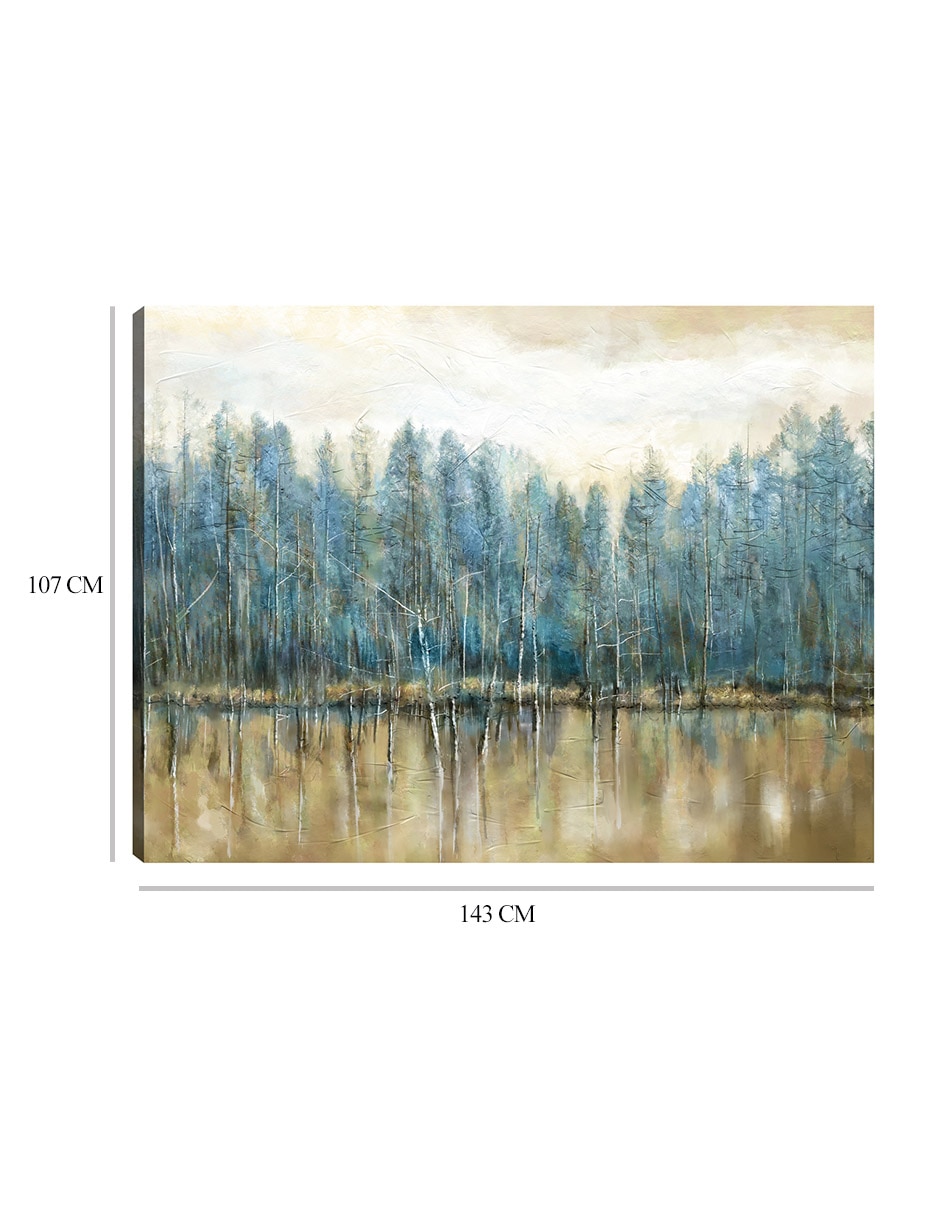 Cuadro decorativo Blues junto al lago técnica mixta Lagos 9