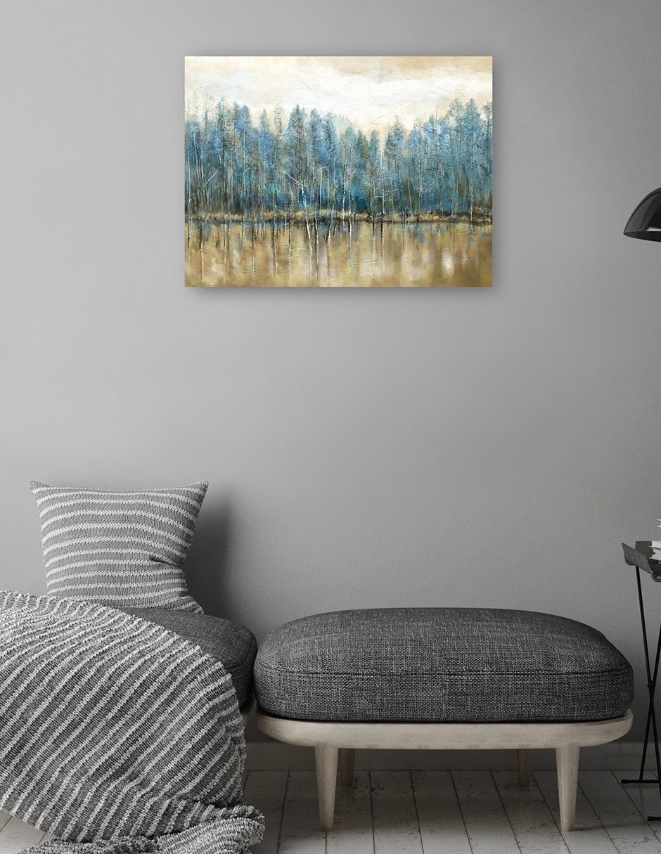 Cuadro decorativo Blues junto al lago técnica mixta Lagos 4