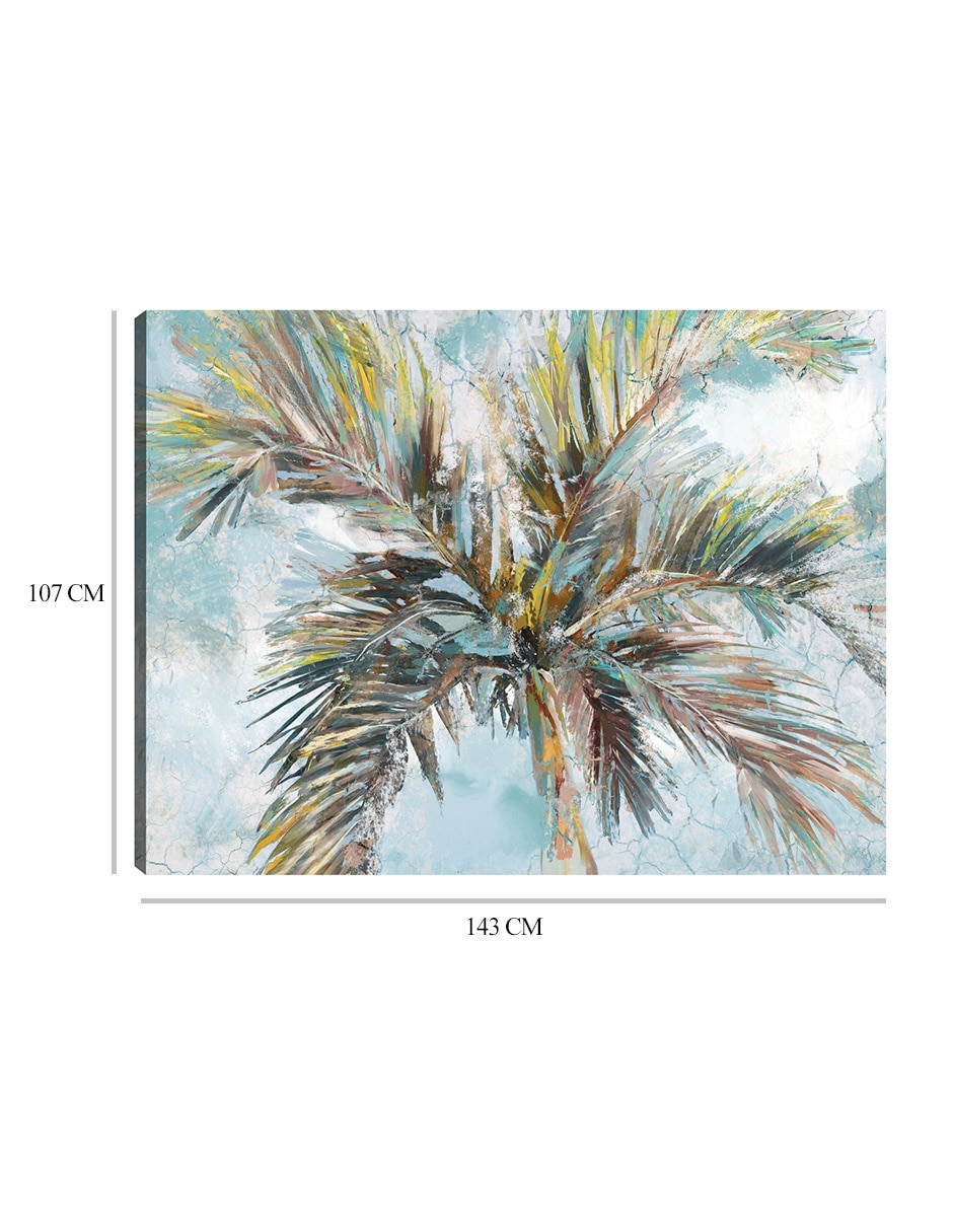 Cuadro decorativo Palmas de entrada técnica mixta Trópico 9