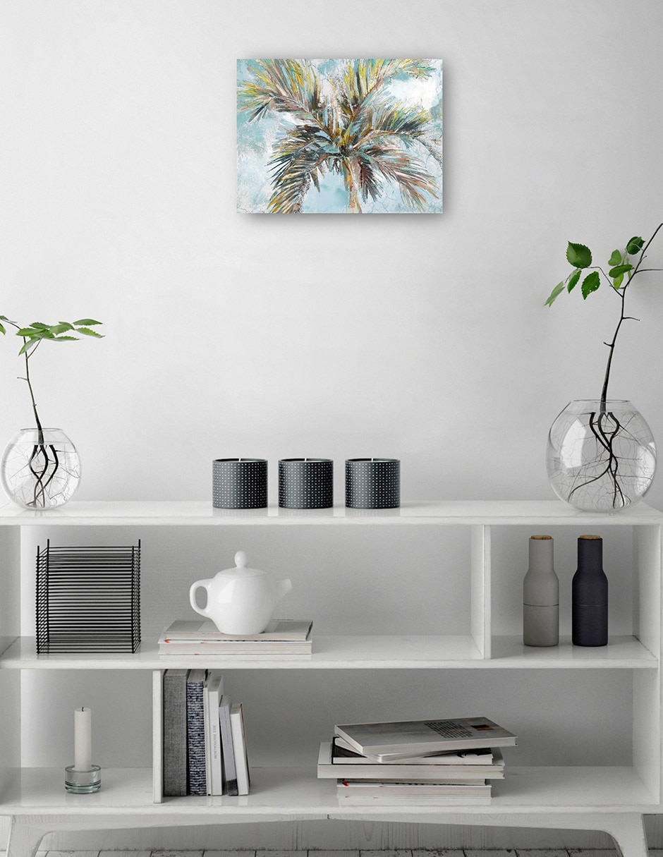 Cuadro decorativo Palmas de entrada técnica mixta Trópico 7