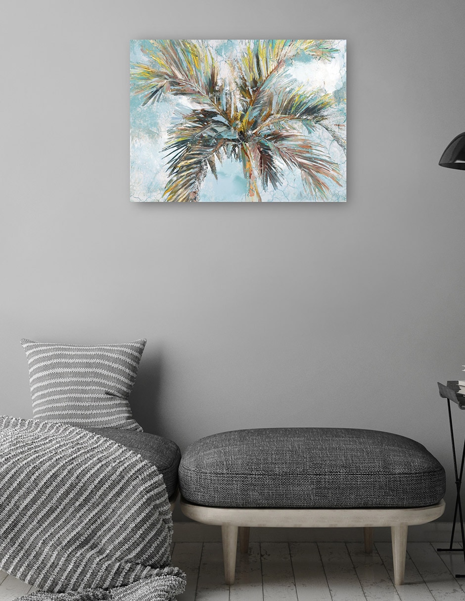 Cuadro decorativo Palmas de entrada técnica mixta Trópico 4