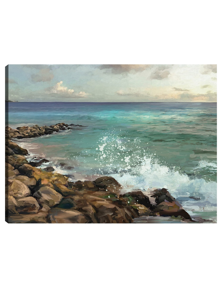 Cuadro decorativo Orilla rocosa técnica mixta Playas Cuadro decorativo Orilla rocosa técnica mixta Playas