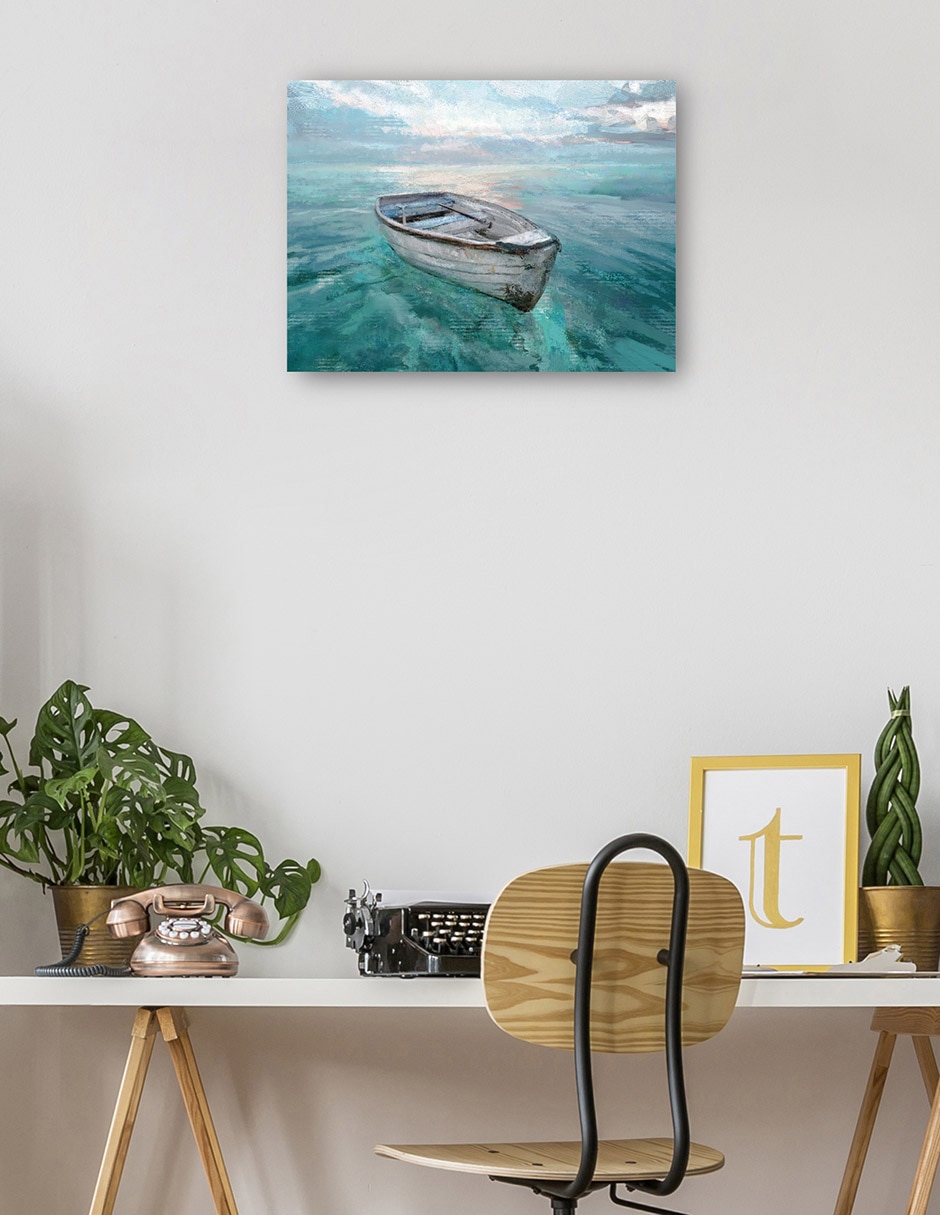 Cuadro decorativo Mar tranquilo técnica mixta Navegación 5