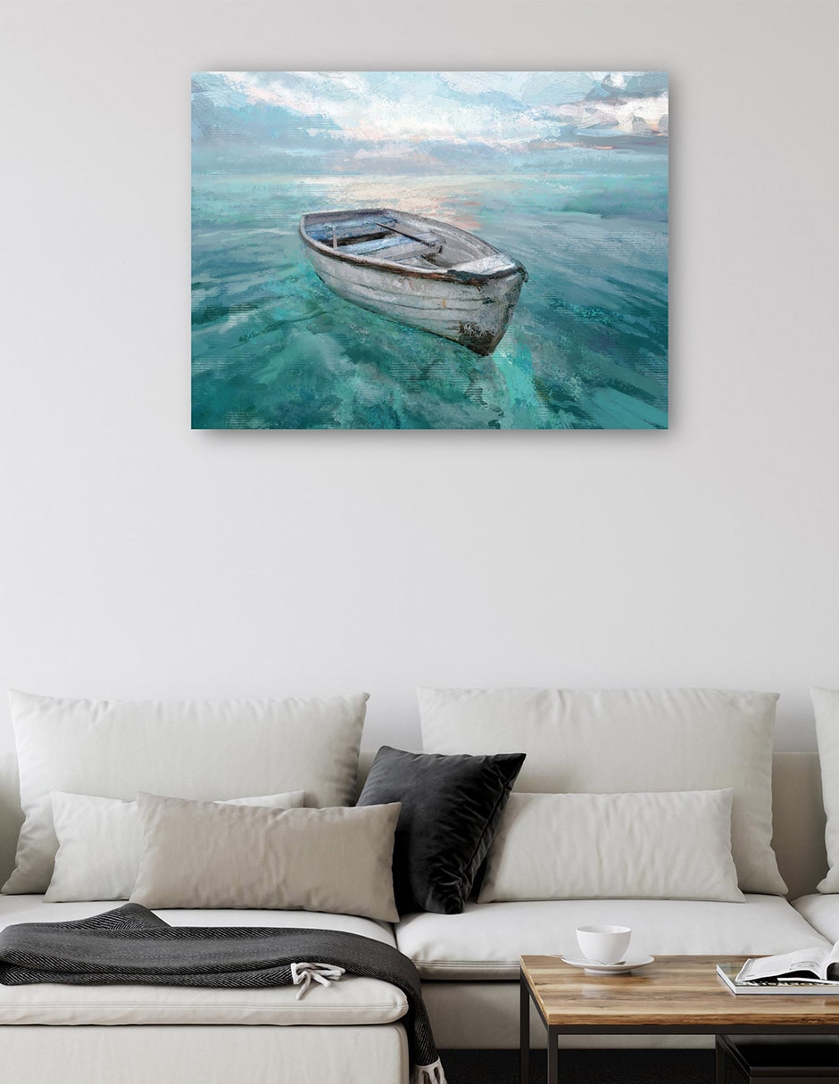 Cuadro decorativo Mar tranquilo técnica mixta Navegación 2