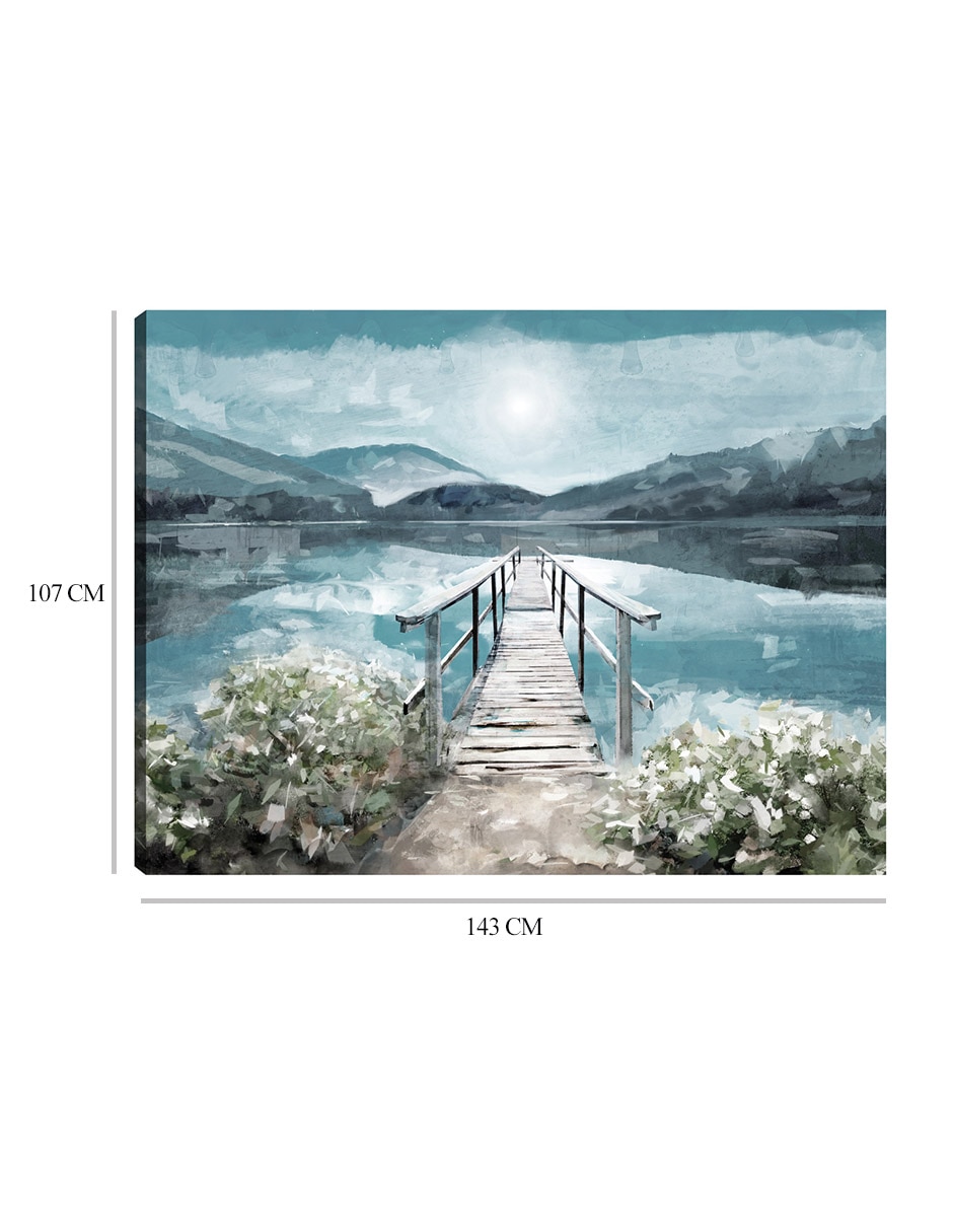Cuadro decorativo Luz del amanecer junto al lago técnica mixta Lagos 9