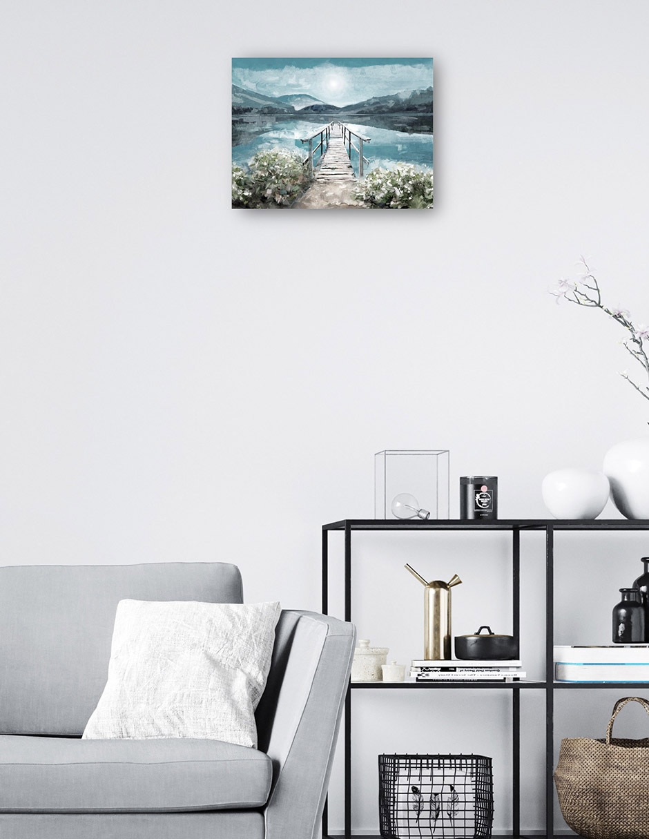 Cuadro decorativo Luz del amanecer junto al lago técnica mixta Lagos 7