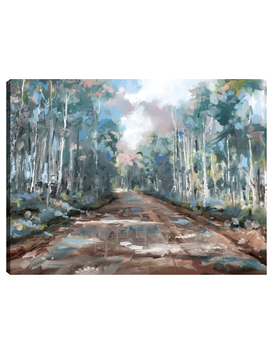 Cuadro decorativo Largo camino a casa técnica mixta Caminos Cuadro decorativo Largo camino a casa técnica mixta Caminos