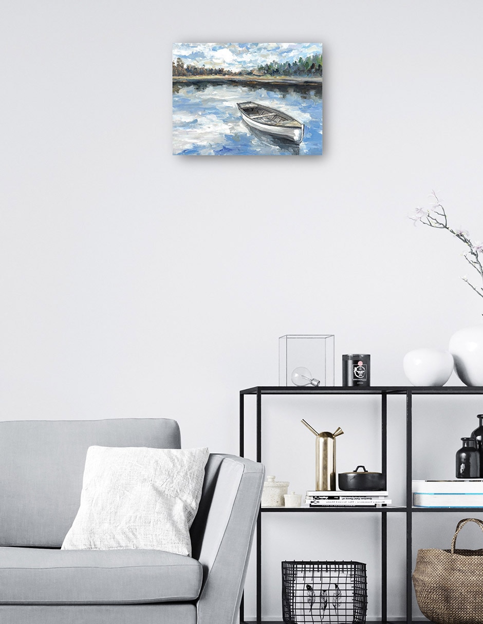 Cuadro decorativo Lago de la mañana técnica mixta Lagos 7