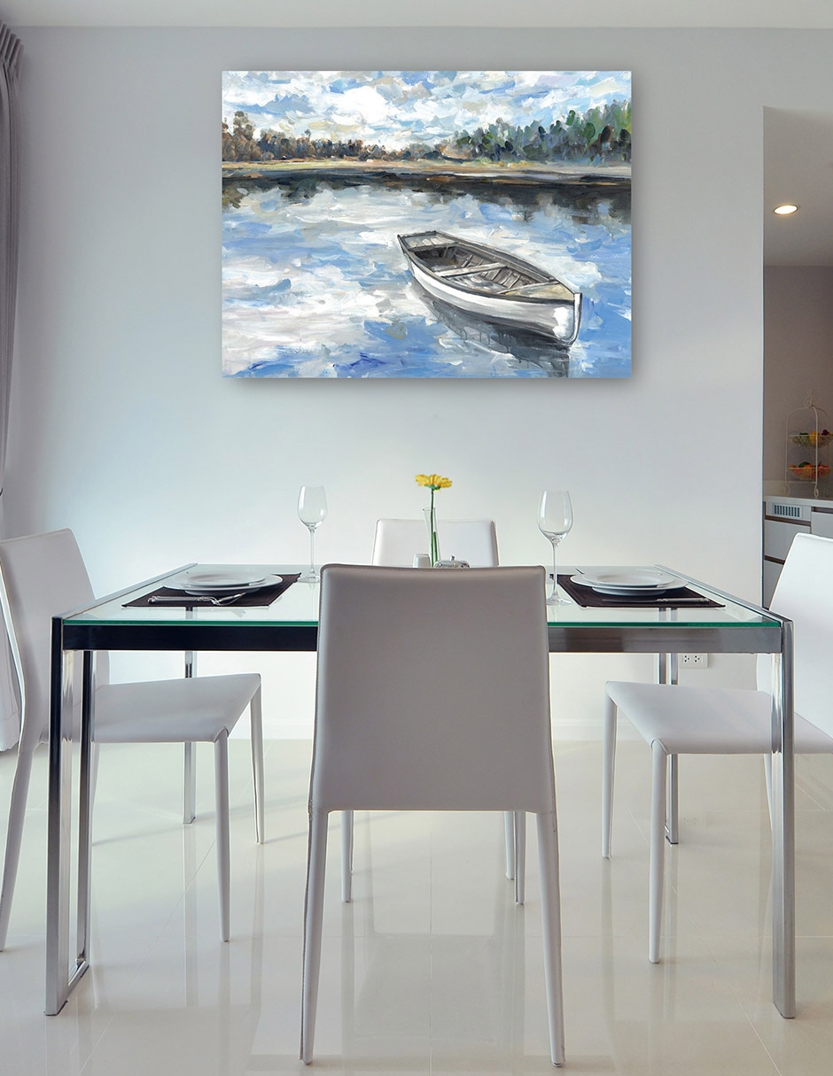 Cuadro decorativo Lago de la mañana técnica mixta Lagos 8