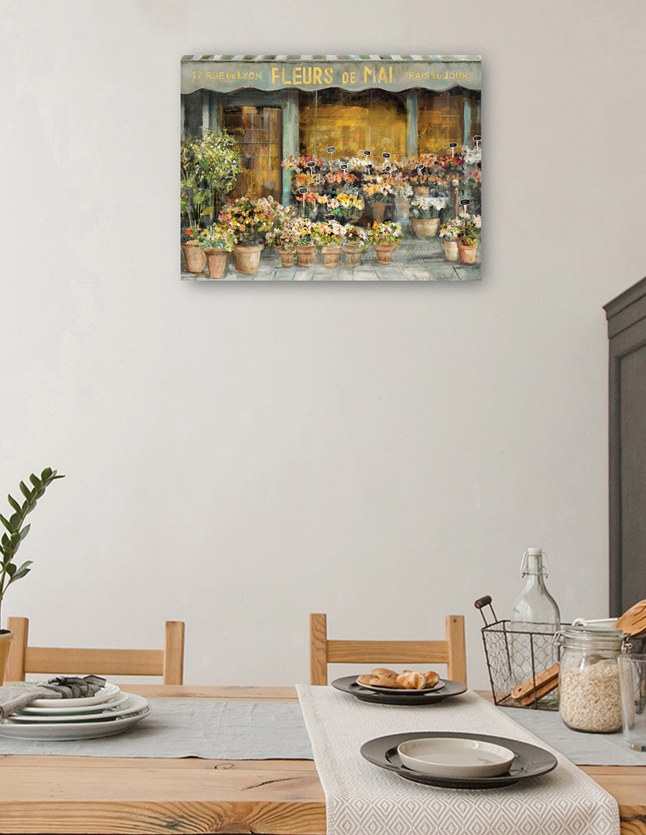 Cuadro decorativo Flores de mayo técnica mixta Macetas 4