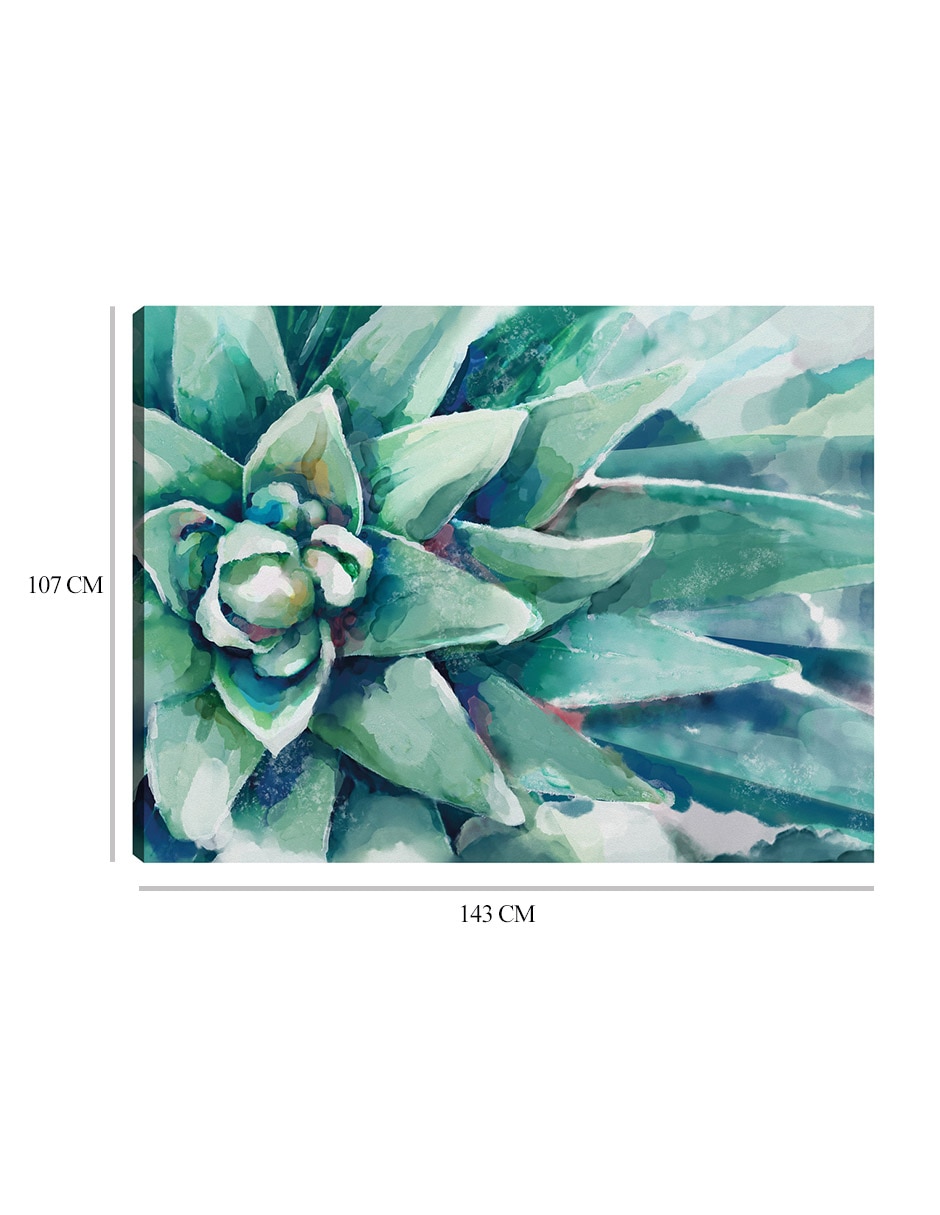 Cuadro decorativo Flor suculenta acuarela técnica mixta Floración 9