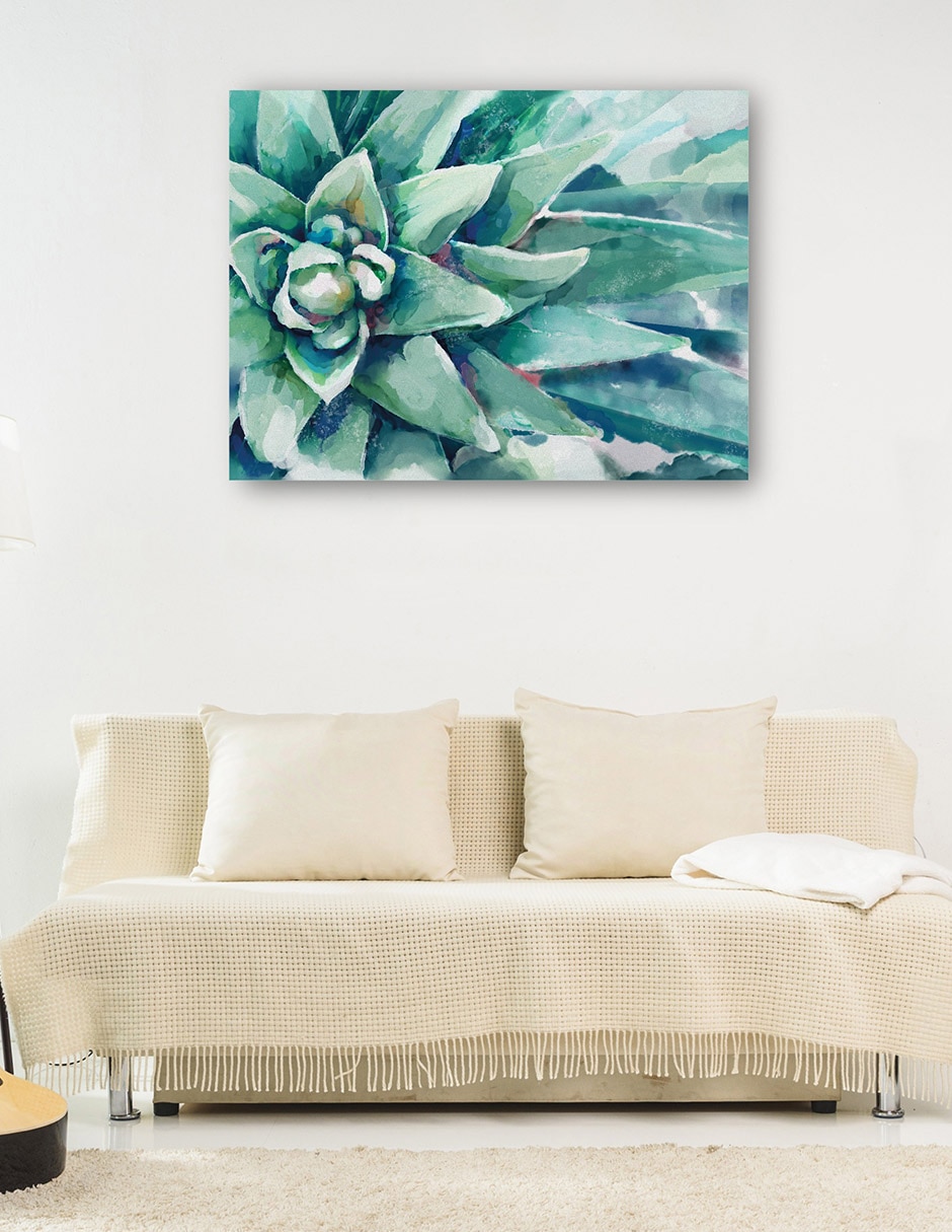 Cuadro decorativo Flor suculenta acuarela técnica mixta Floración 8