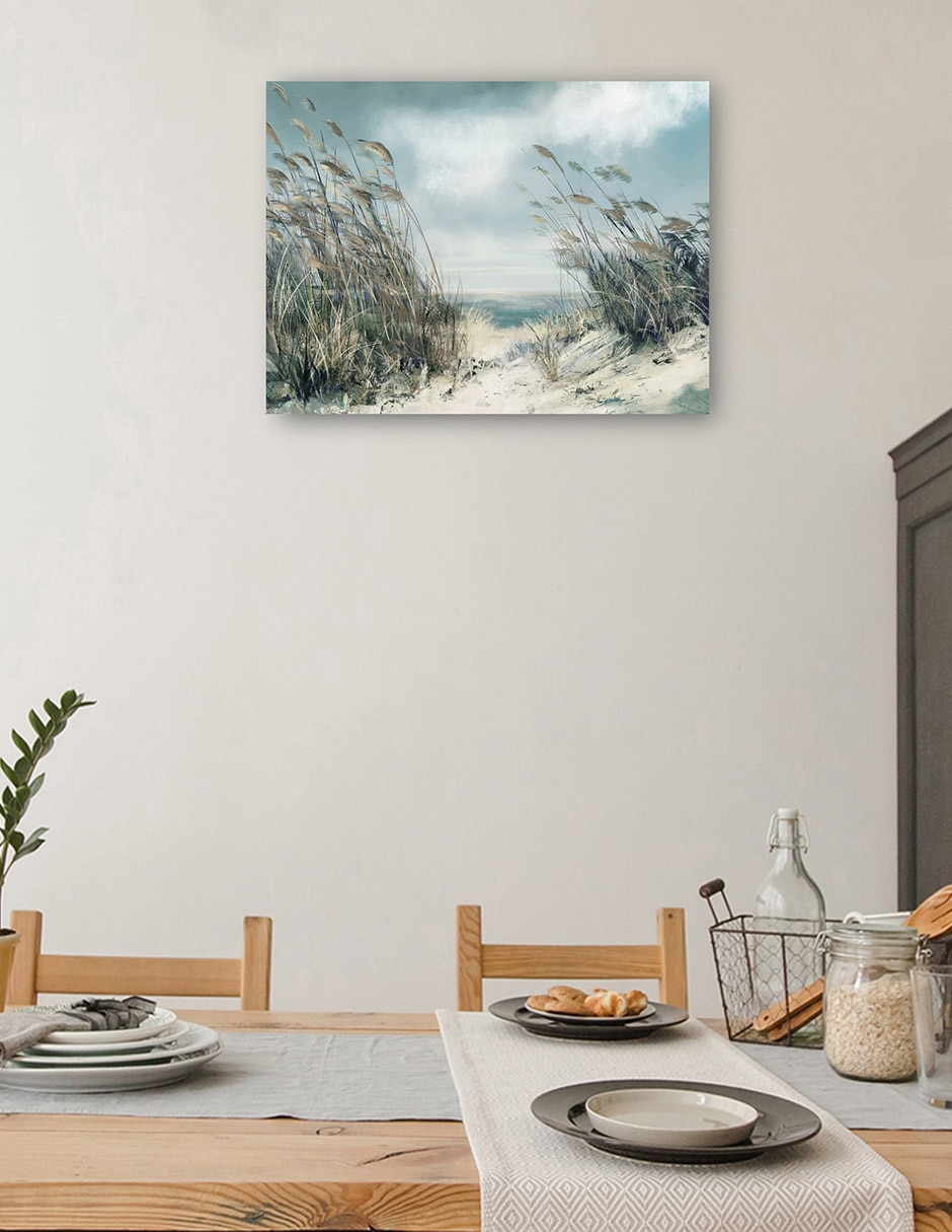 Cuadro decorativo Hierbas de dunas blandas técnica mixta Playas 4