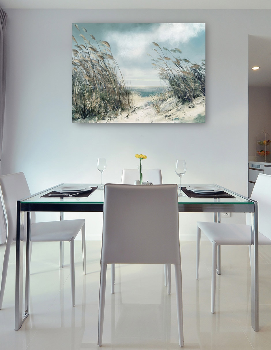 Cuadro decorativo Hierbas de dunas blandas técnica mixta Playas 8