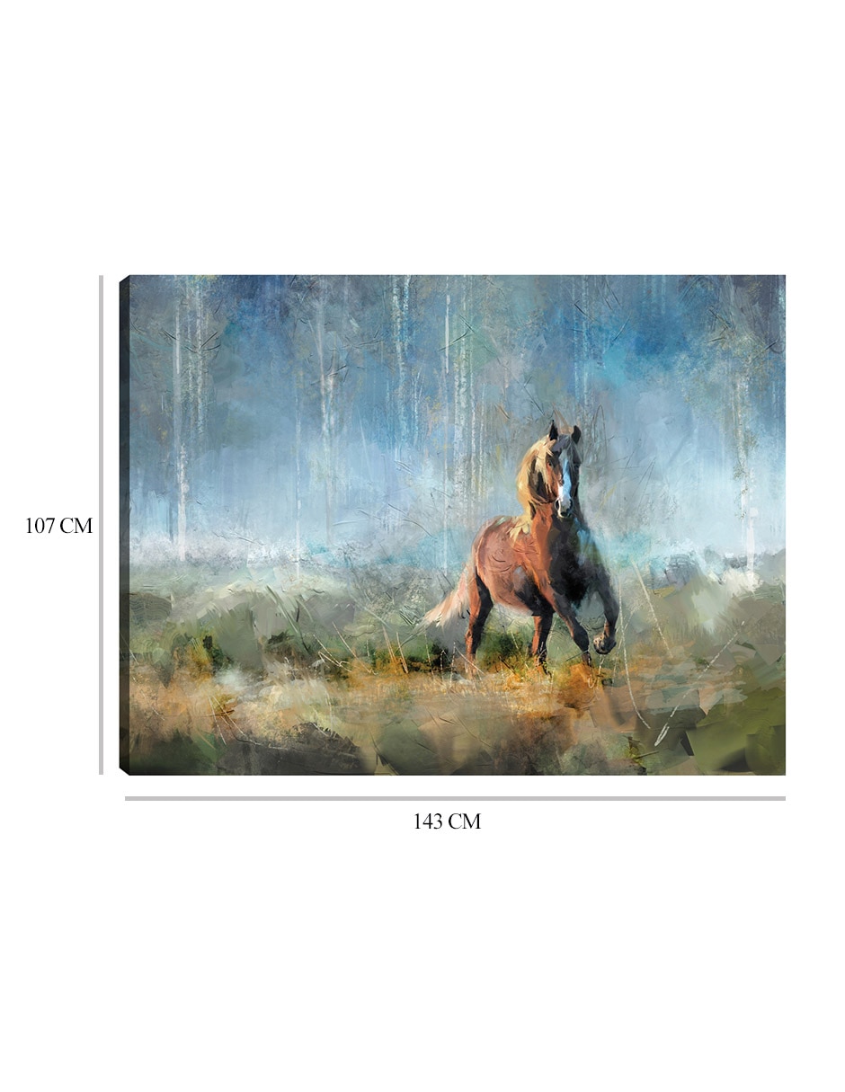 Cuadro decorativo Corriendo libre técnica mixta Vida silvestre 9