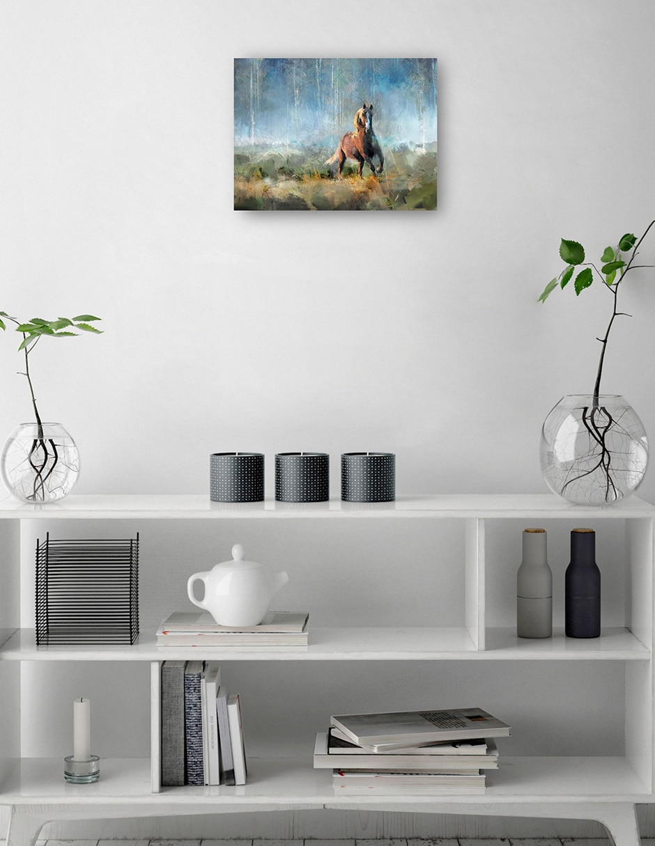 Cuadro decorativo Corriendo libre técnica mixta Vida silvestre 7