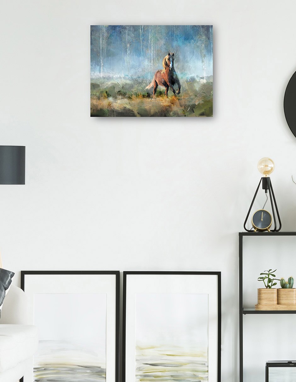 Cuadro decorativo Corriendo libre técnica mixta Vida silvestre 5