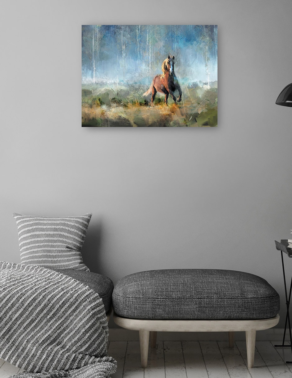 Cuadro decorativo Corriendo libre técnica mixta Vida silvestre 4