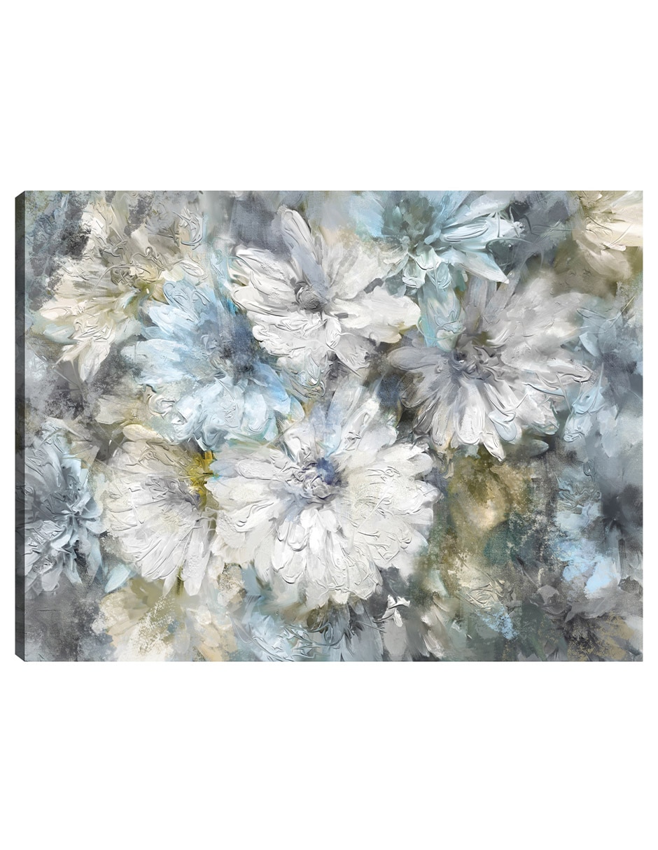 Cuadro decorativo Dalia viva técnica mixta Arreglo floral