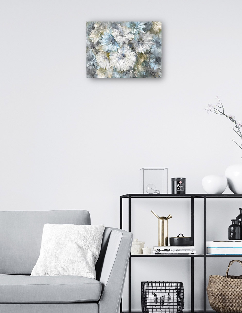 Cuadro decorativo Dalia viva técnica mixta Arreglo floral 7