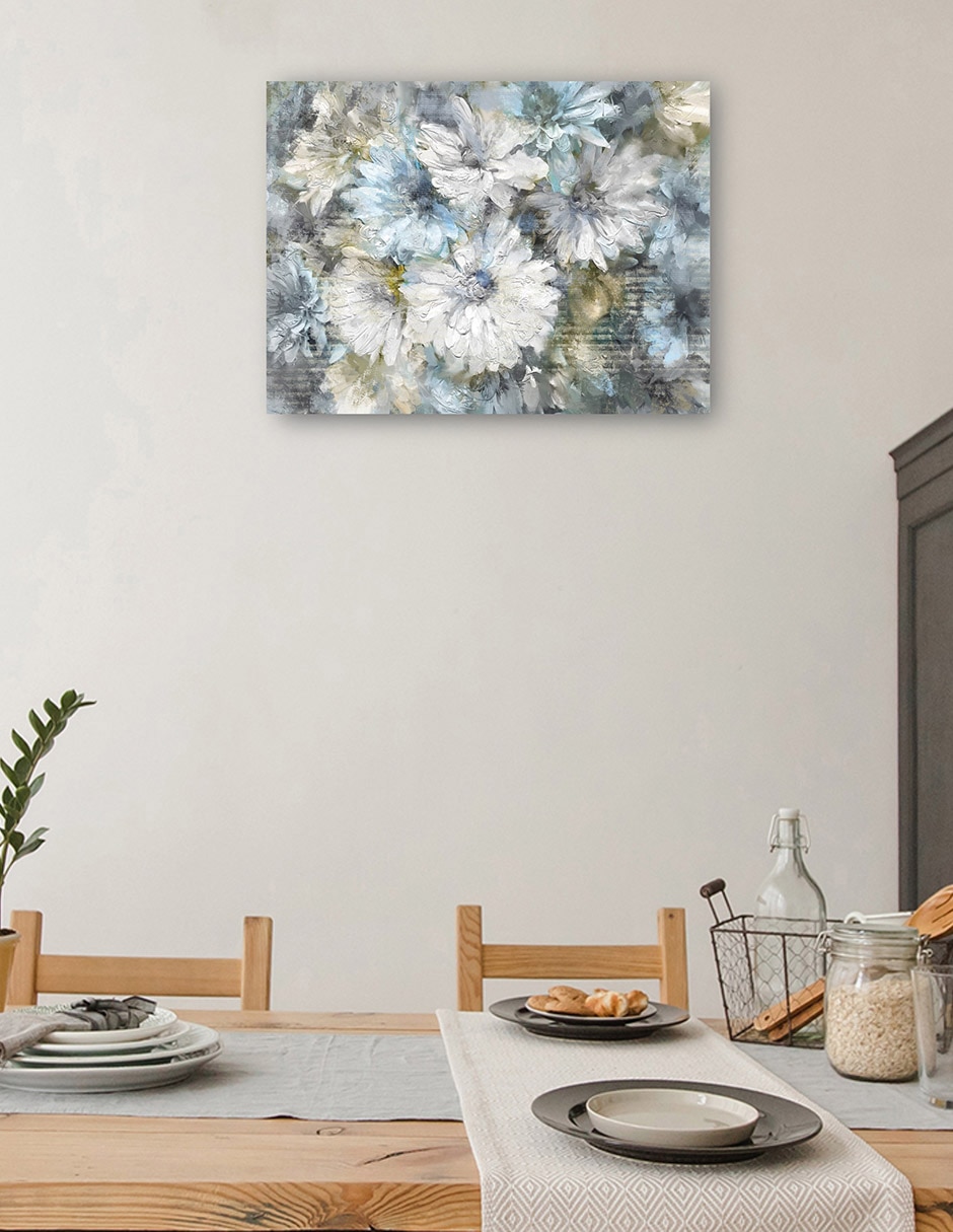 Cuadro decorativo Dalia viva técnica mixta Arreglo floral 4