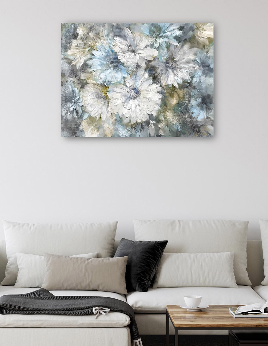 Cuadro decorativo Dalia viva técnica mixta Arreglo floral 2