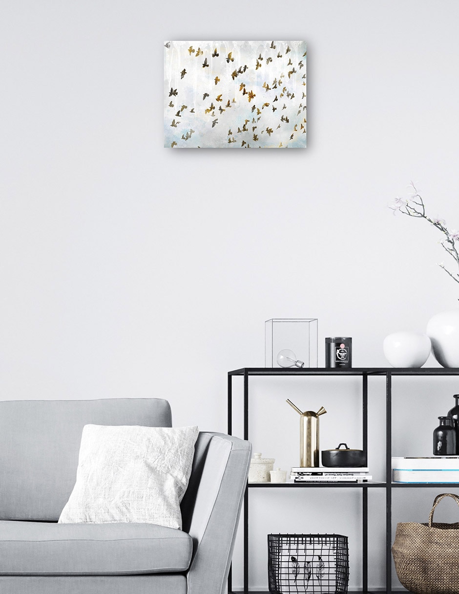 Cuadro decorativo En vuelo técnica mixta Aves silvestres 7