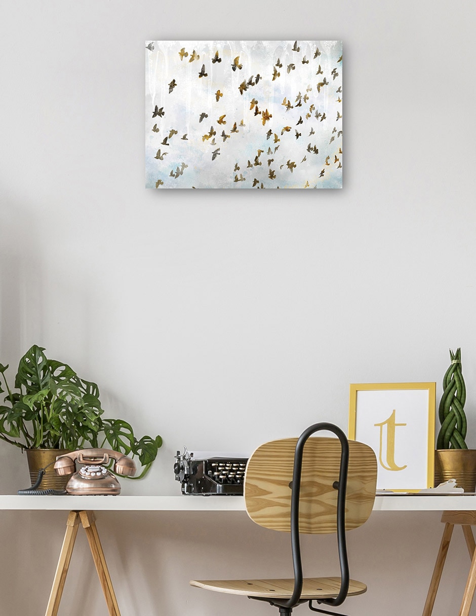 Cuadro decorativo En vuelo técnica mixta Aves silvestres 5