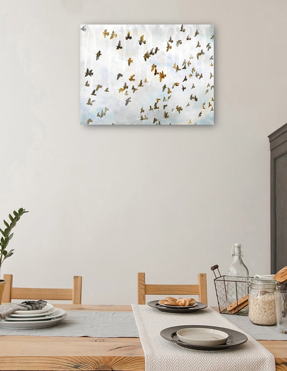 Cuadro decorativo En vuelo técnica mixta Aves silvestres 4