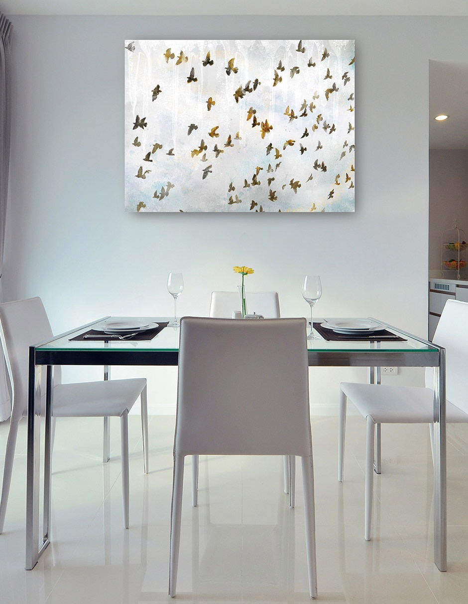Cuadro decorativo En vuelo técnica mixta Aves silvestres 8