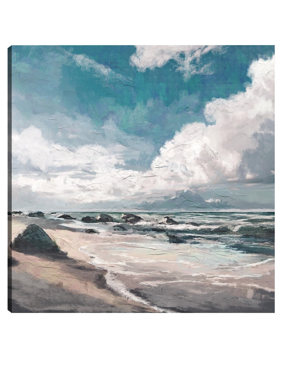 Cuadro decorativo Mar Ondulante - Lienzo 31 X 31 Cm técnica mixta Playas
