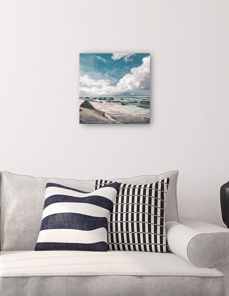 Cuadro decorativo Mar Ondulante - Lienzo 31 X 31 Cm técnica mixta Playas 5