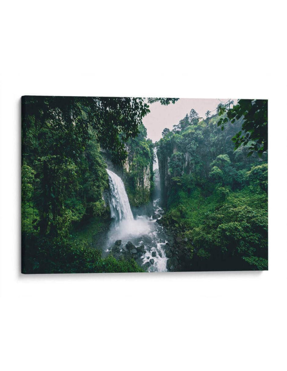 Litografía Cascada de Texolo, Veracruz técnica impresión