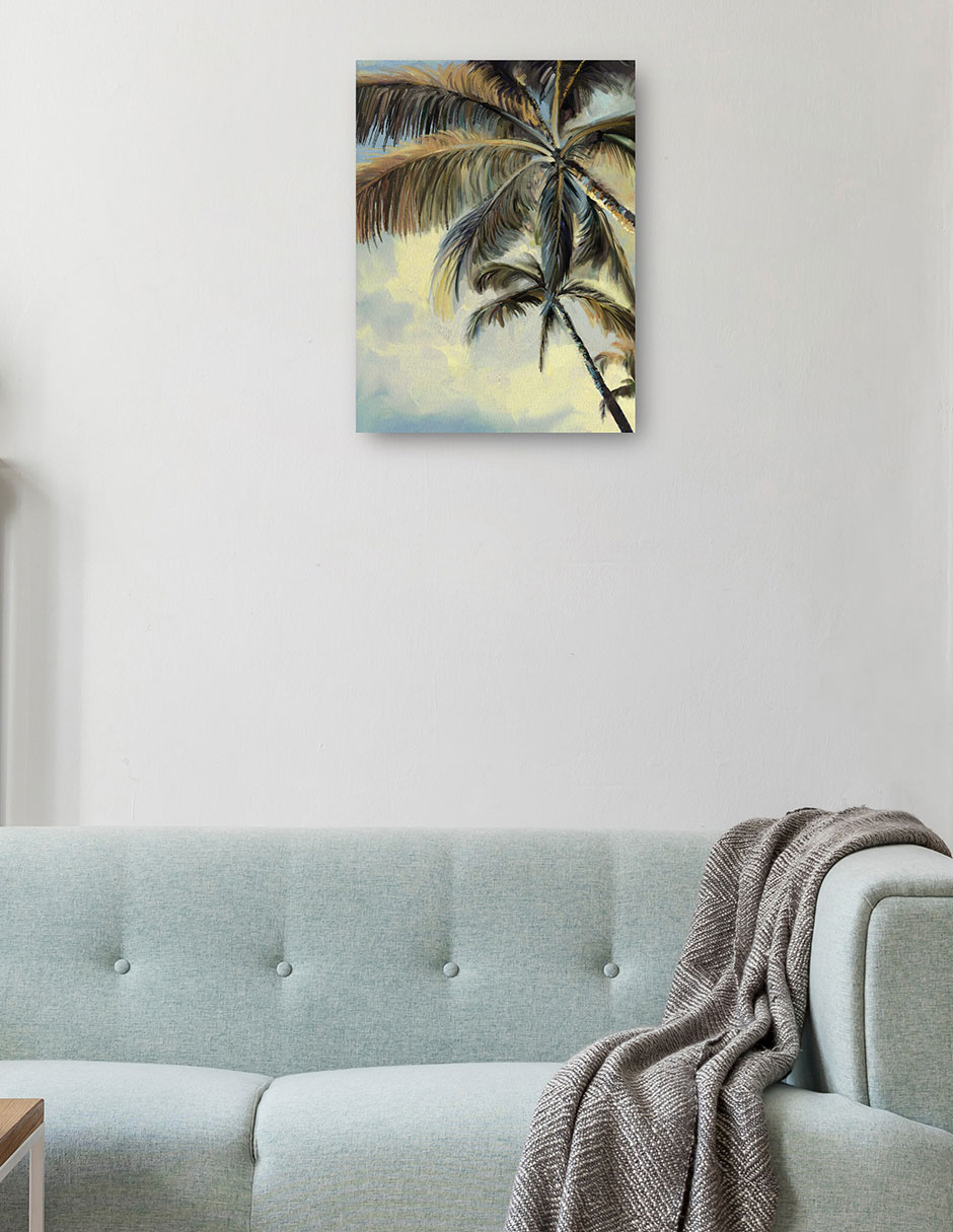 Cuadro decorativo Arrojar Sombra - Impresión En Lienzo técnica mixta Palmeras 4