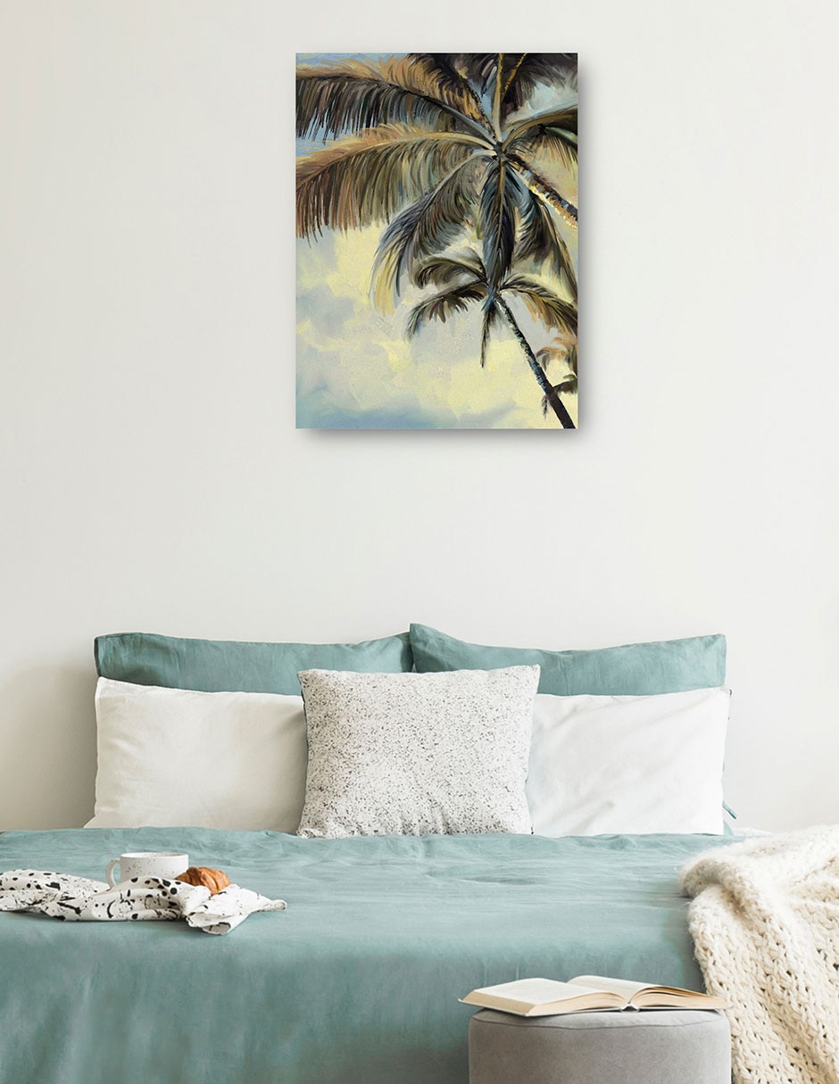 Cuadro decorativo Arrojar Sombra - Impresión En Lienzo técnica mixta Palmeras 5