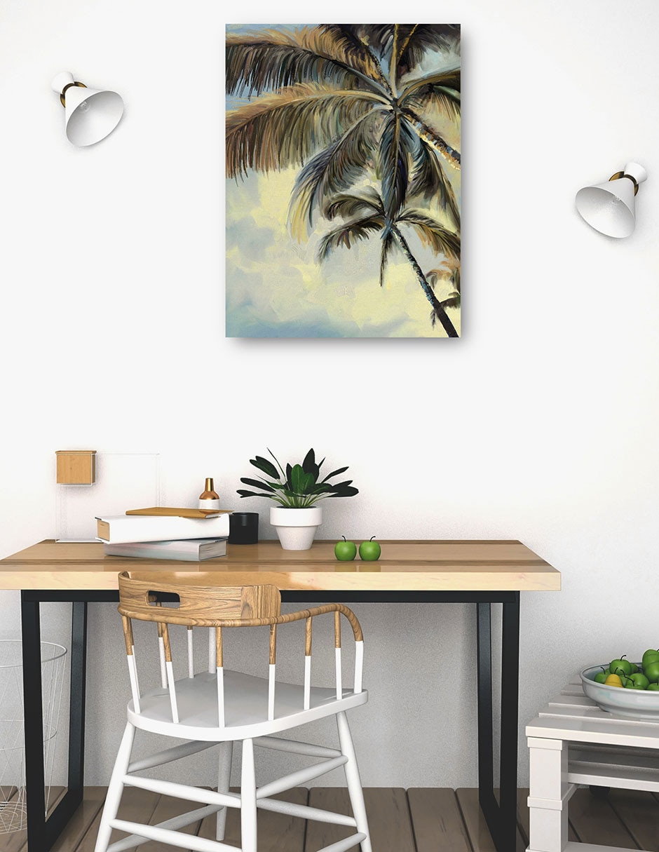 Cuadro decorativo Arrojar Sombra - Impresión En Lienzo técnica mixta Palmeras 6