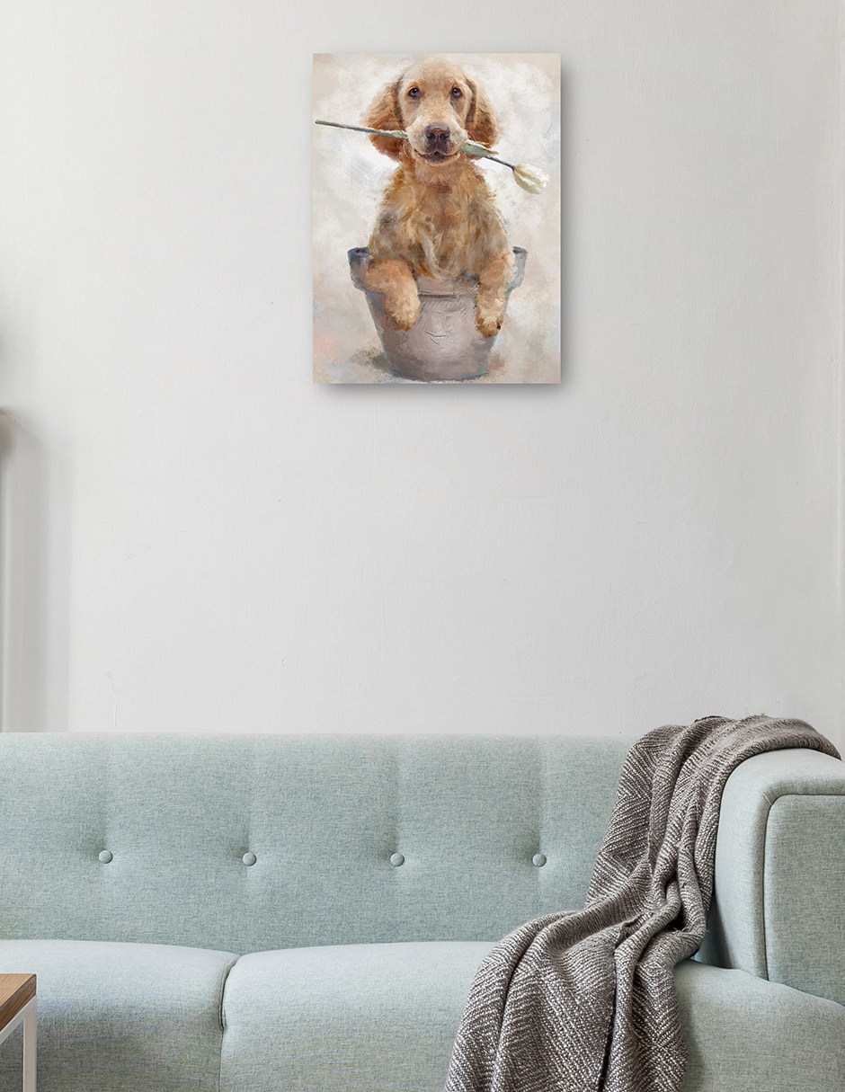Cuadro decorativo Amigos En Maceta I - Impresión En Lienzo técnica mixta Animales Domésticos 2