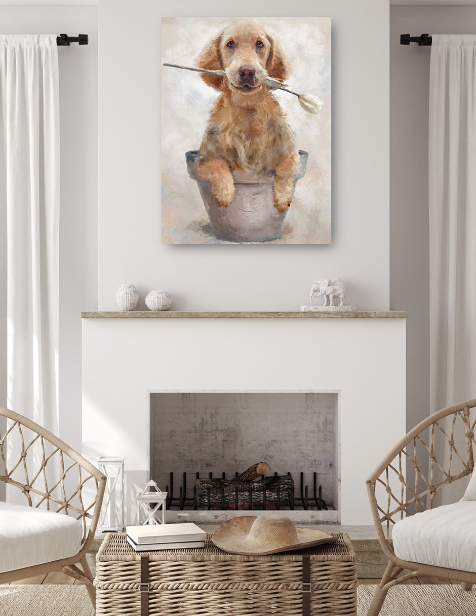 Cuadro decorativo Amigos En Maceta I - Impresión En Lienzo técnica mixta Animales Domésticos 4