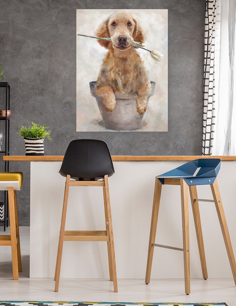 Cuadro decorativo Amigos En Maceta I - Impresión En Lienzo técnica mixta Animales Domésticos 5