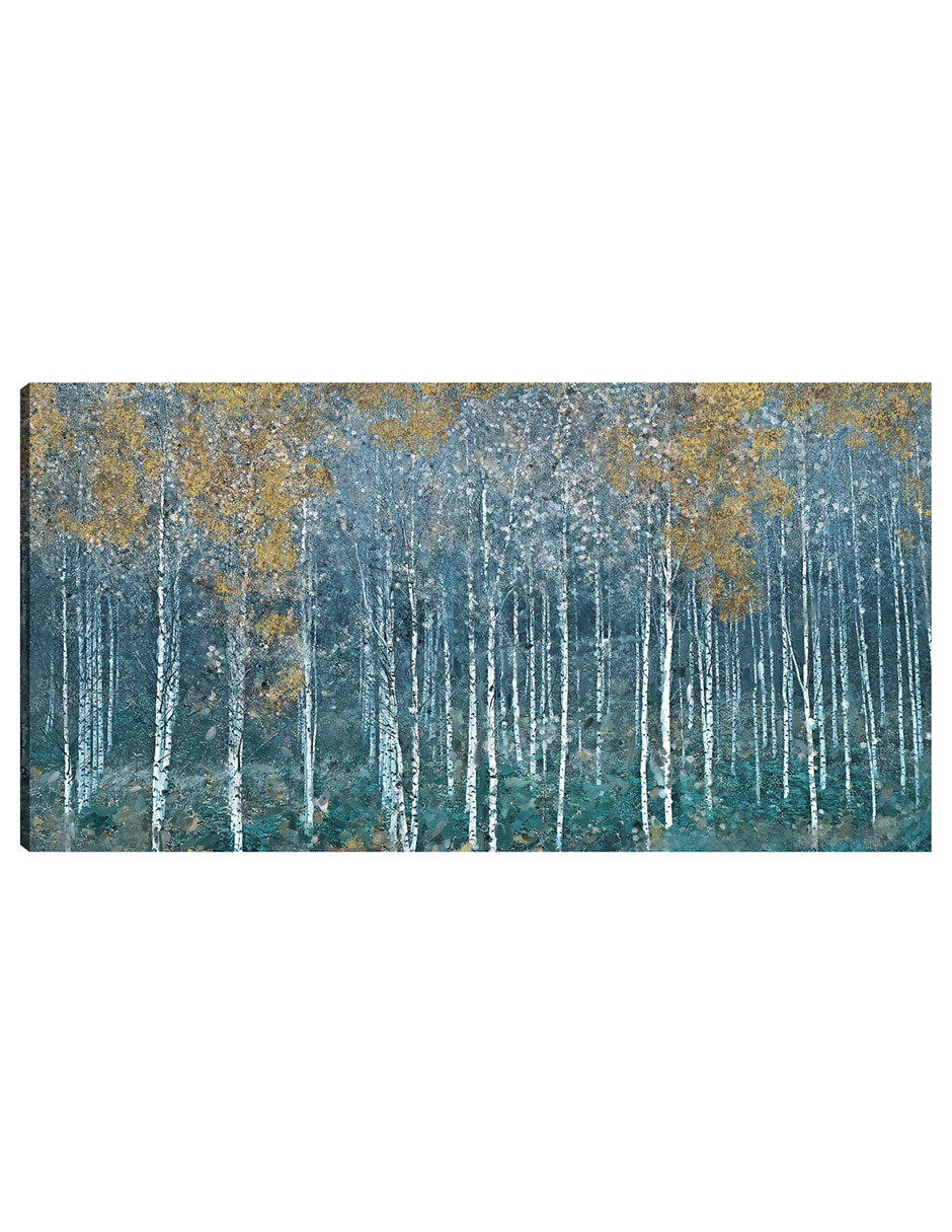 Cuadro decorativo Arboleda Dorada - Impresión En Lienzo técnica mixta Bosques Cuadro decorativo Arboleda Dorada - Impresión En Lienzo técnica mixta Bosques